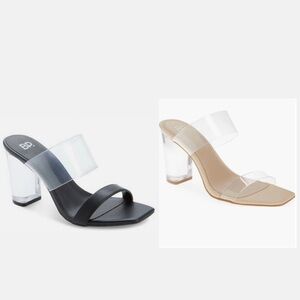 BP Women's Clear Strap Heels - Black and Cream
